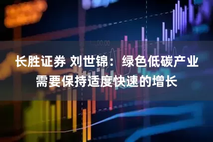 长胜证券 刘世锦：绿色低碳产业需要保持适度快速的增长